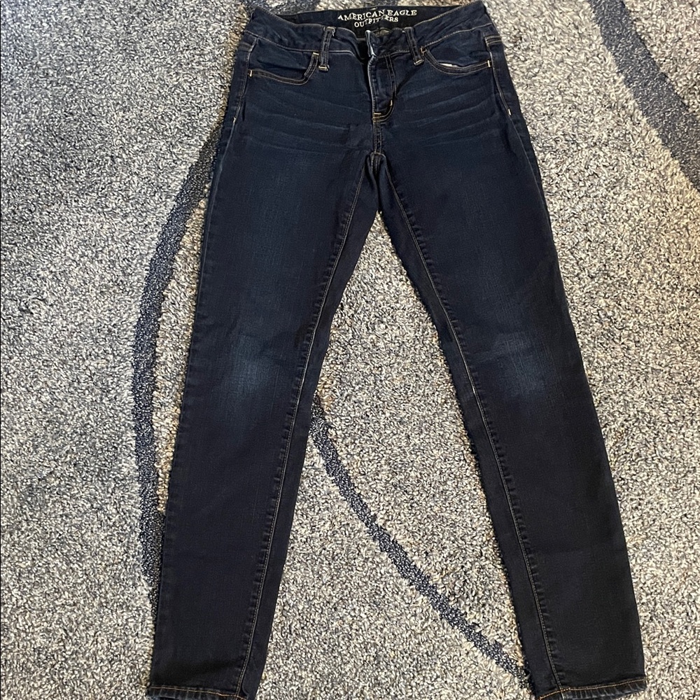 American Eagle Outfitters Women's Dark Blue Skinny Jeans